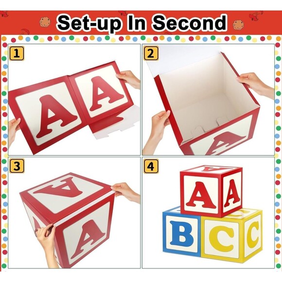 ABC Alphabet Party Decoration Boxes - Picture 4 of 4